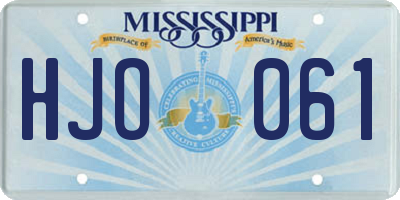 MS license plate HJO061