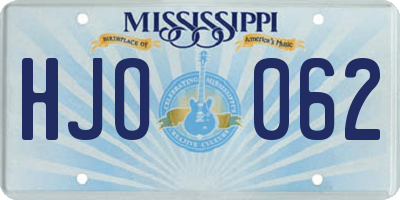 MS license plate HJO062