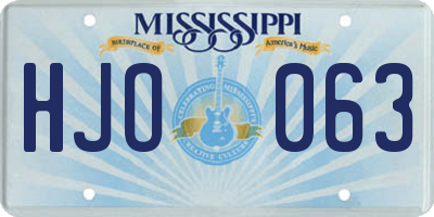 MS license plate HJO063