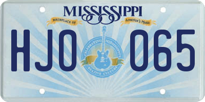 MS license plate HJO065