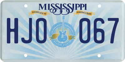 MS license plate HJO067