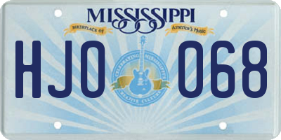 MS license plate HJO068