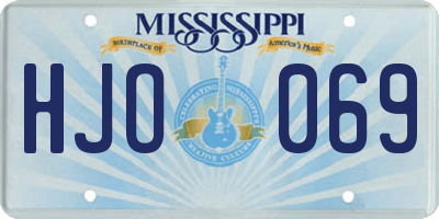 MS license plate HJO069