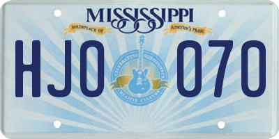 MS license plate HJO070