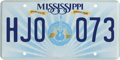 MS license plate HJO073