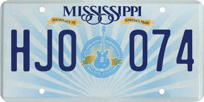 MS license plate HJO074