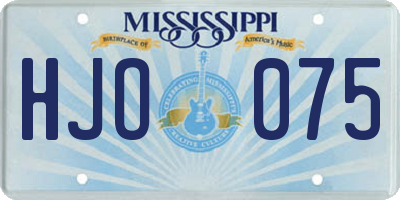 MS license plate HJO075