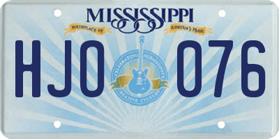 MS license plate HJO076
