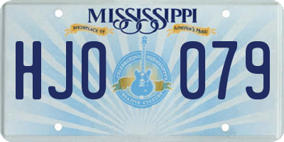 MS license plate HJO079