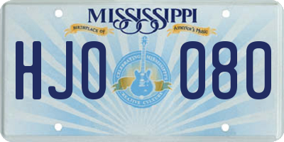 MS license plate HJO080