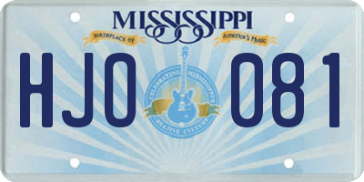 MS license plate HJO081