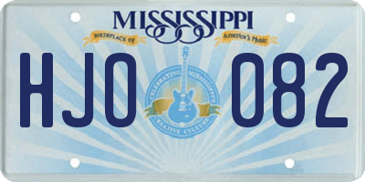 MS license plate HJO082