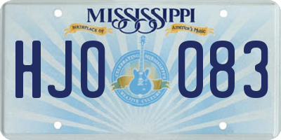 MS license plate HJO083