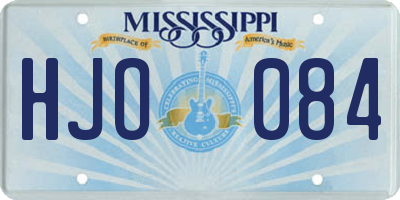 MS license plate HJO084