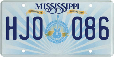 MS license plate HJO086