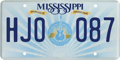 MS license plate HJO087