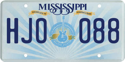 MS license plate HJO088