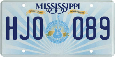 MS license plate HJO089