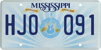 MS license plate HJO091