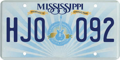 MS license plate HJO092