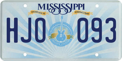 MS license plate HJO093
