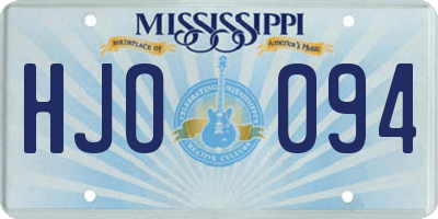 MS license plate HJO094