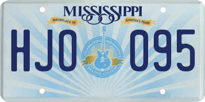 MS license plate HJO095