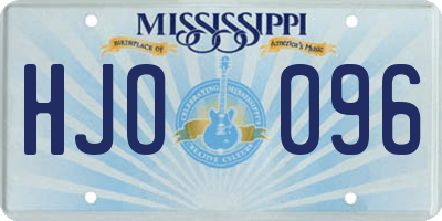 MS license plate HJO096