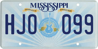MS license plate HJO099