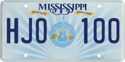 MS license plate HJO100