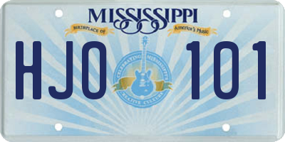 MS license plate HJO101
