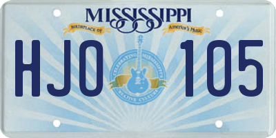 MS license plate HJO105