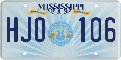 MS license plate HJO106