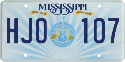 MS license plate HJO107