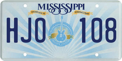 MS license plate HJO108