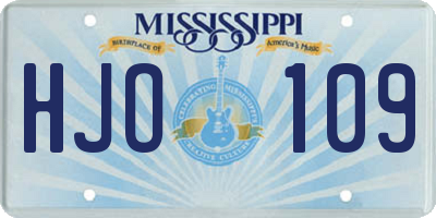 MS license plate HJO109