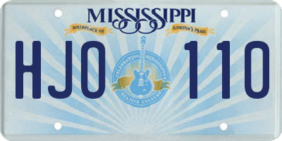 MS license plate HJO110