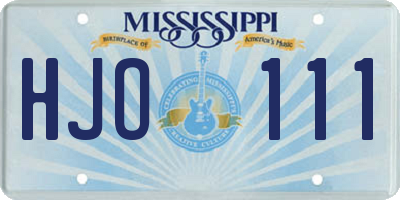 MS license plate HJO111