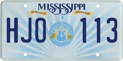 MS license plate HJO113