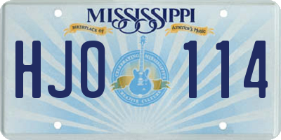 MS license plate HJO114