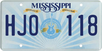 MS license plate HJO118