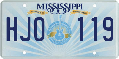 MS license plate HJO119