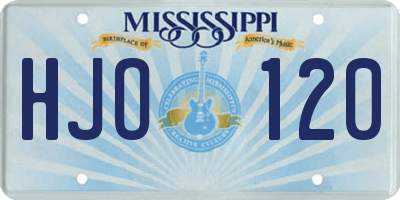 MS license plate HJO120