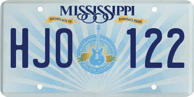 MS license plate HJO122