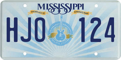 MS license plate HJO124