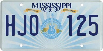 MS license plate HJO125