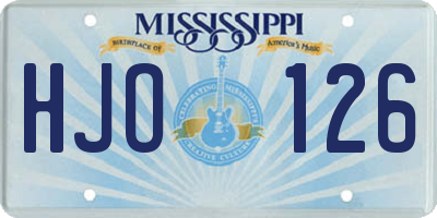 MS license plate HJO126
