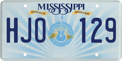 MS license plate HJO129