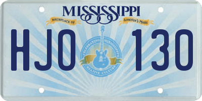 MS license plate HJO130