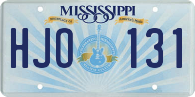 MS license plate HJO131